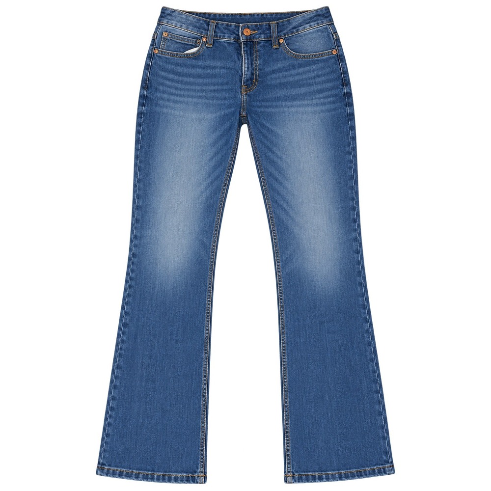Wrangler Pink Contrast Stitch Bootcut Jeans Womens 34 Blue